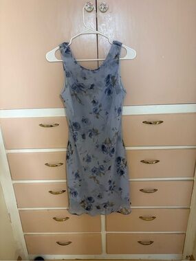 Maurices Lavender Floral Scoop Neck Mini Dress